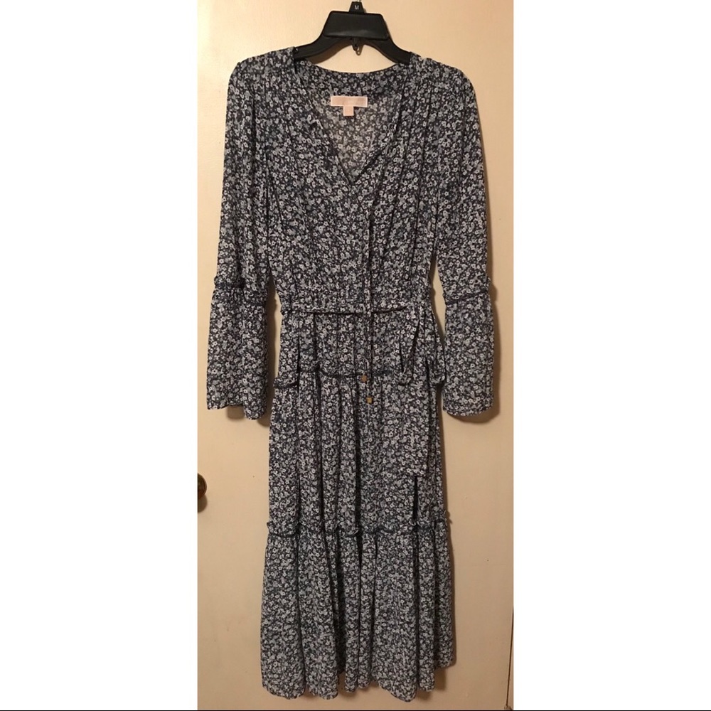 Michael Kors Floral Tiered Floral Georgette Dress